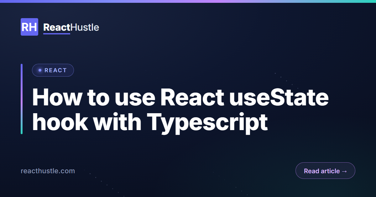 How to use React useState hook  with Typescript